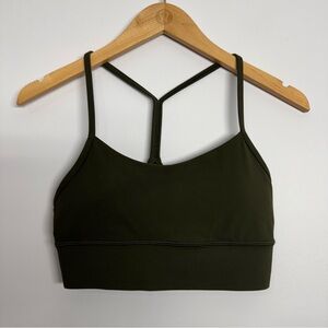 Lululemon Flow Y Bra *Nulu Long Line Dark Olive Size 6